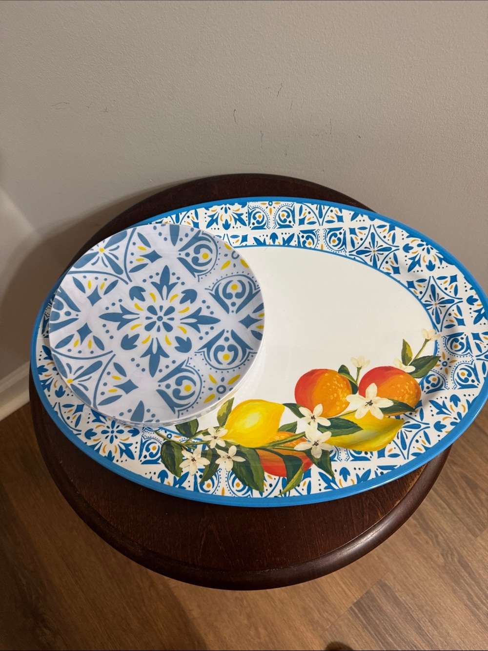 Celebrate It Blue Floral & Citrus Serving Set